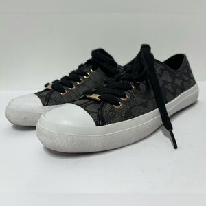 COACH Empire Outline Signature Black White Lace Up Sneakers Women’s Size 7